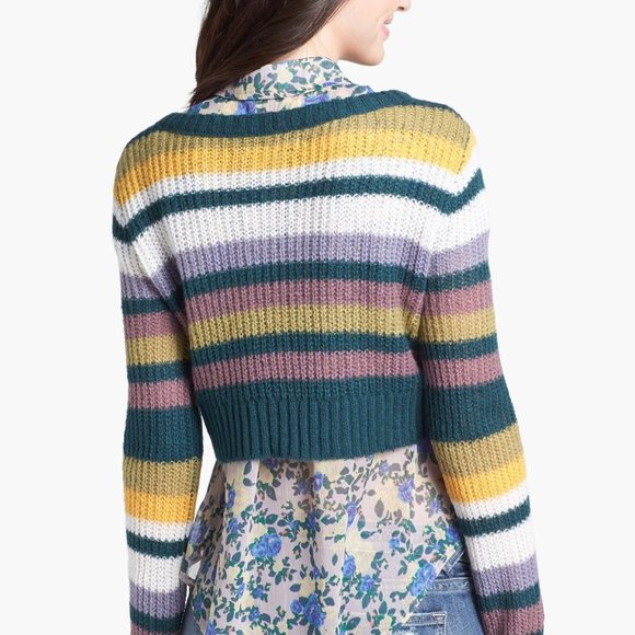 NWOT Rubbish Stripe Crop Sweater Nordstrom Brand - Picture 2 of 8